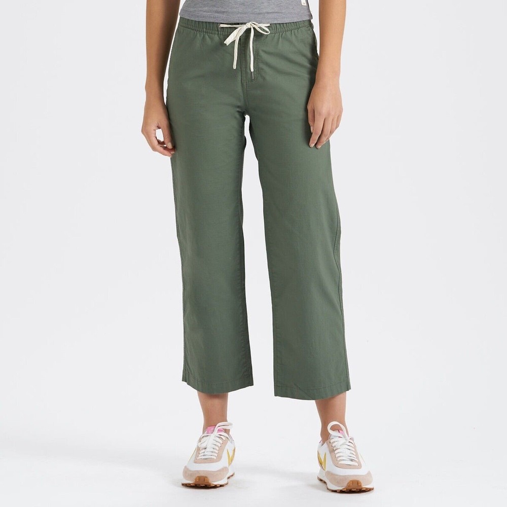 Vuori Ripstop Wide Leg Womens Small- Army Green Stretch Pants $84 run X small!
